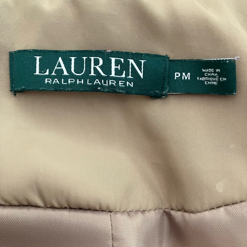 Ralph Lauren Quilted Barn Jacket with Vegan Leather Elbow Patches size M Petite - Picture 8 of 9